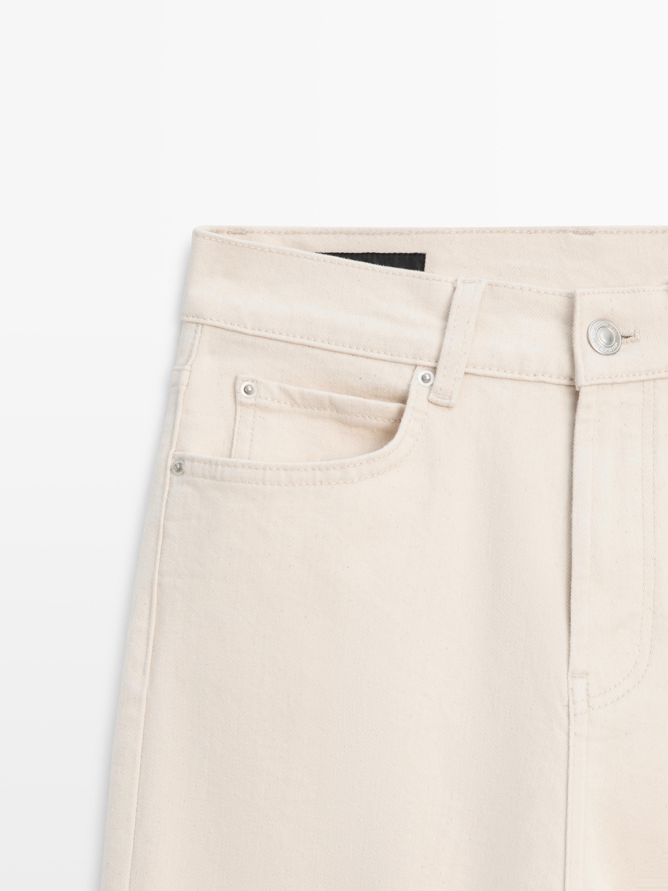 Mid-rise straight-leg jeans
